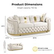 Furniture of America Elbrook Fabric Slope Curved Arm 2-Piece Sofa Set in Beige