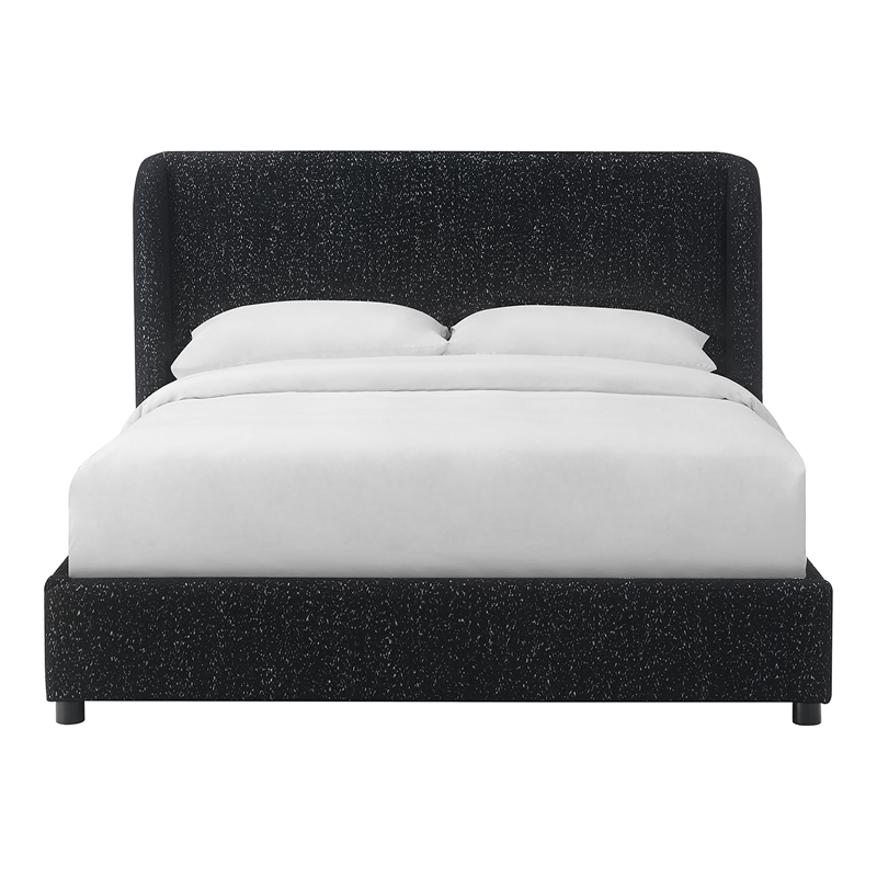 Furniture of America Suzanne Fabric Mattress Ready Full Platform Bed in Black