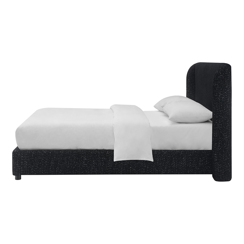 Furniture of America Suzanne Fabric Mattress Ready Queen Platform Bed in Black