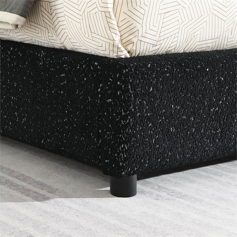 Furniture of America Suzanne Fabric Mattress Ready Queen Platform Bed in Black