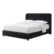 Furniture of America Suzanne Fabric Mattress Ready Queen Platform Bed in Black