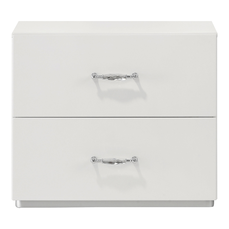 Furniture of America Quince Solid Wood 2-Drawer Nightstand in White