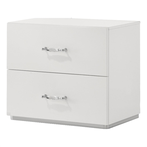 Furniture of America Quince Solid Wood 2-Drawer Nightstand in White