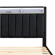 Furniture of America Regan Fabric Storage Full Bed with LED and USB in Black