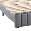 Furniture of America Regan Fabric Storage Queen Bed with LED and USB in Gray