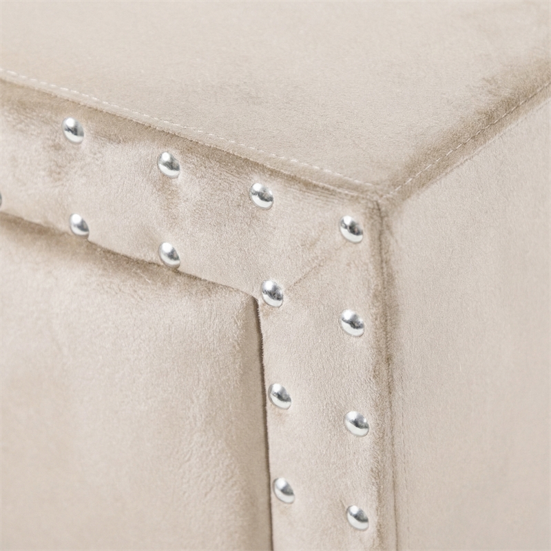 Furniture of America Regan Fabric Upholstered 2-Drawer Nightstand in Beige