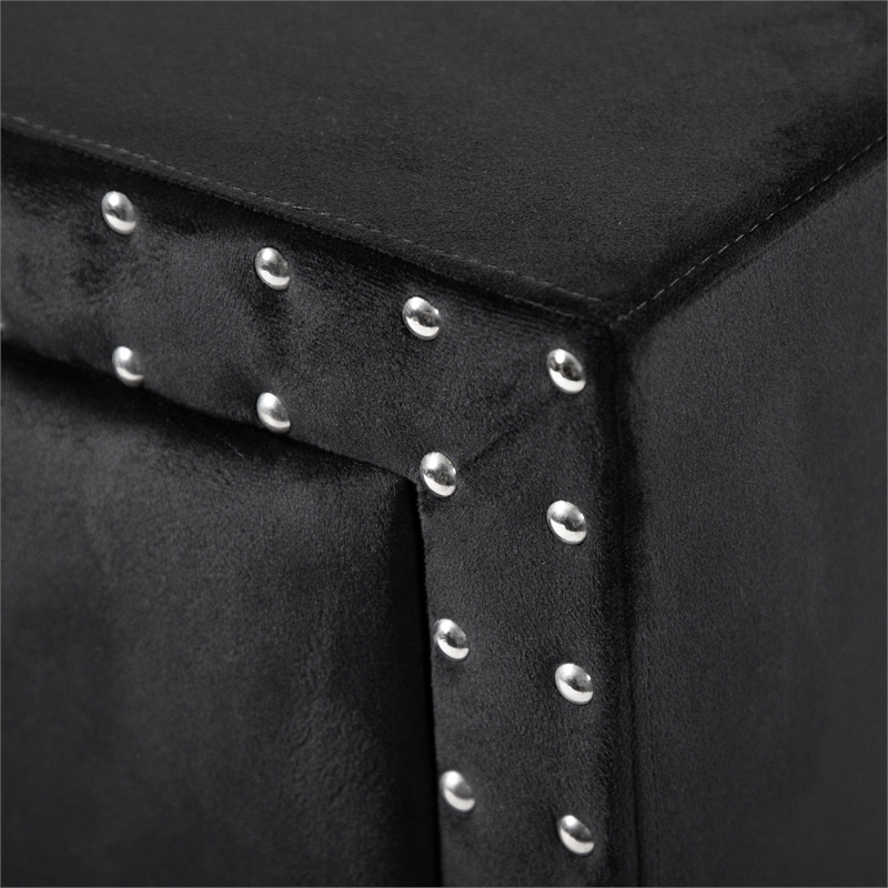 Furniture of America Regan Fabric Upholstered 2-Drawer Nightstand in Black