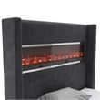 Furniture of America Jolyon Wood 3D Fireplace Bluetooth USB Queen Bed in Black