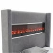 Furniture of America Jolyon Wood 3D Fireplace Bluetooth USB Queen Bed in Gray
