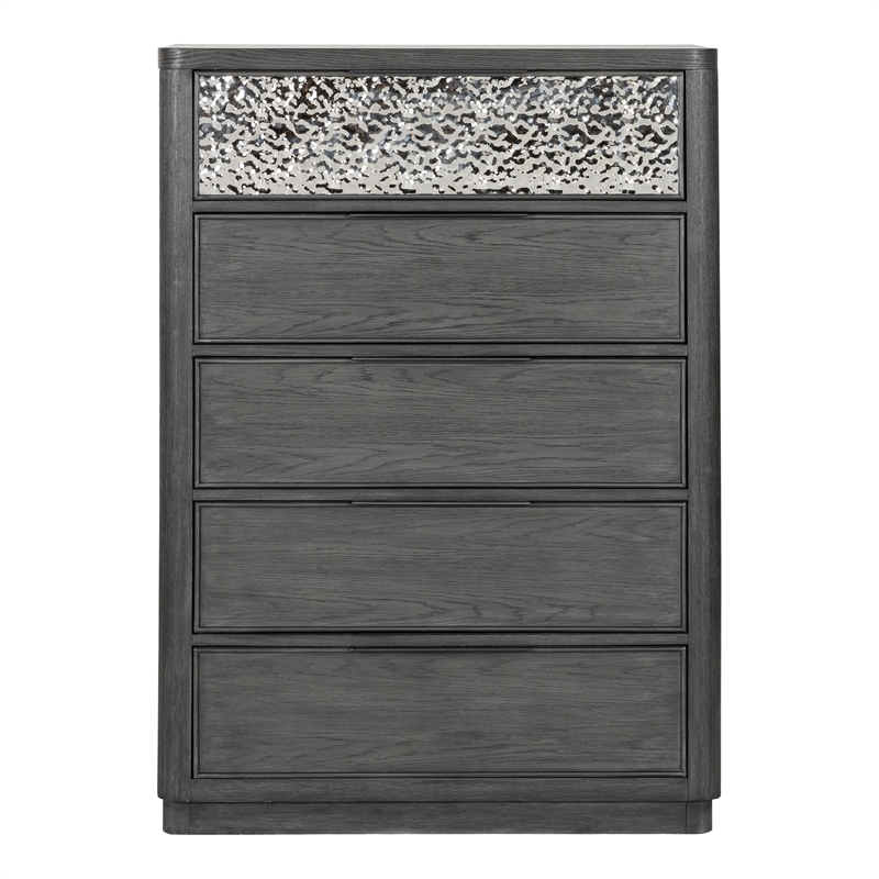 Furniture of America Selyra Solid Wood Dovetail 5-Drawer Chest in Espresso