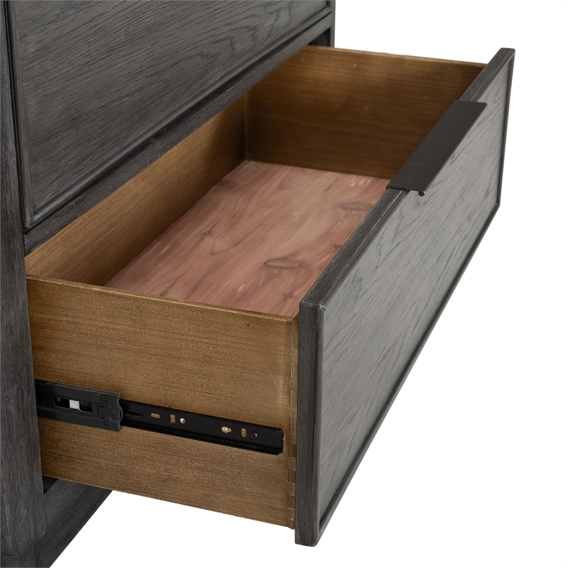 Furniture of America Selyra Solid Wood Dovetail 5-Drawer Chest in Espresso