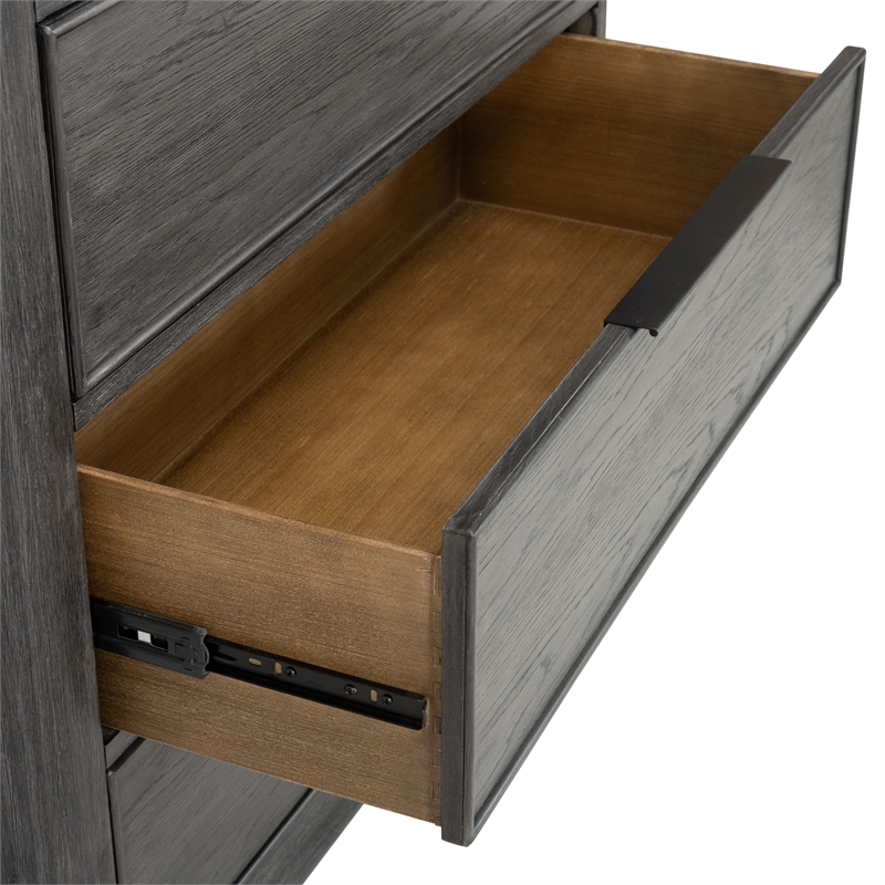 Furniture of America Selyra Solid Wood Dovetail 5-Drawer Chest in Espresso