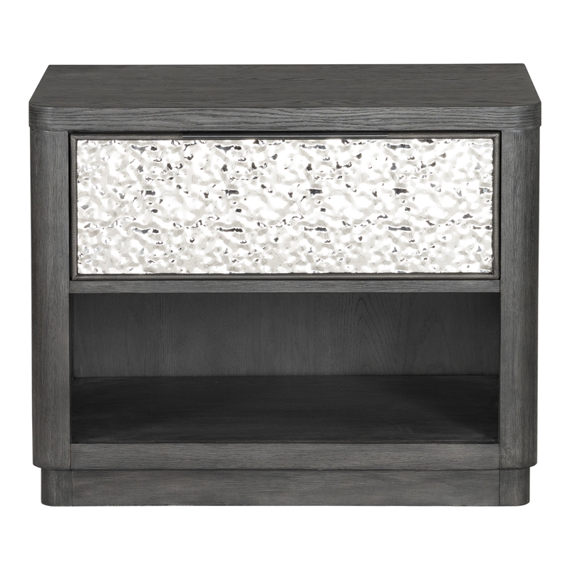 Furniture of America Selyra Solid Wood 1-Drawer Nightstand with USBs in Espresso