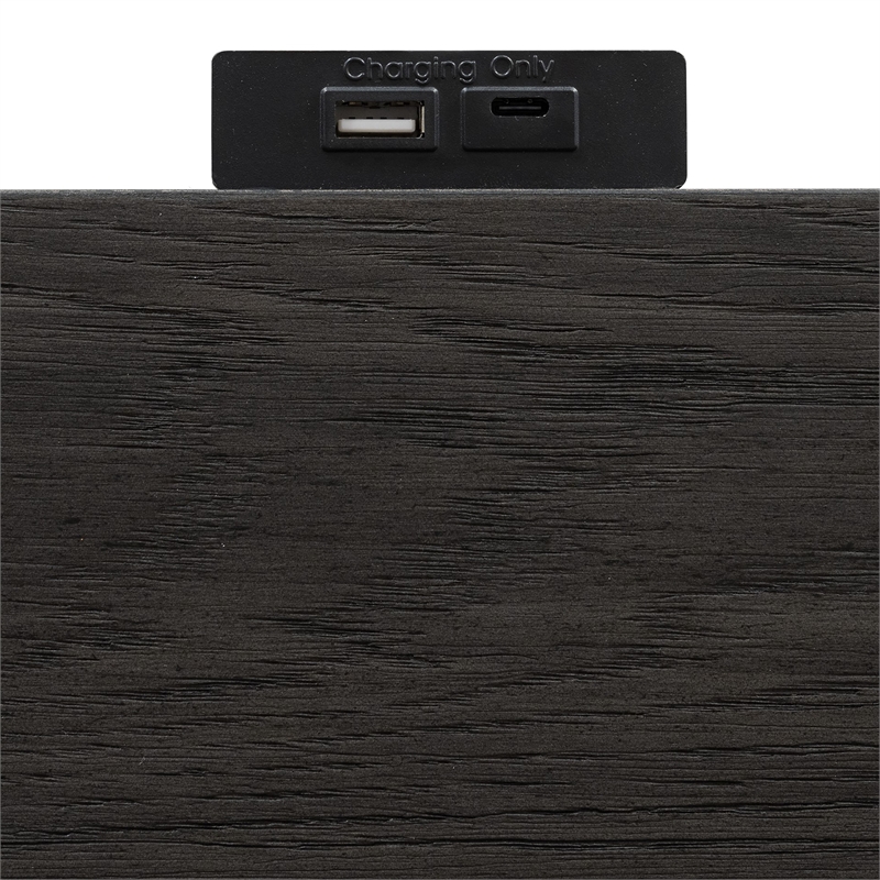 Furniture of America Selyra Solid Wood 2-Drawer Nightstand with USBs in Espresso