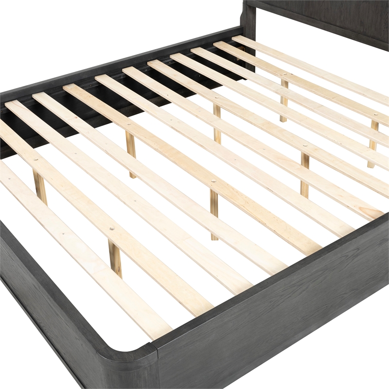 Furniture of America Selyra Solid Wood Mattress Ready King Bed in Espresso