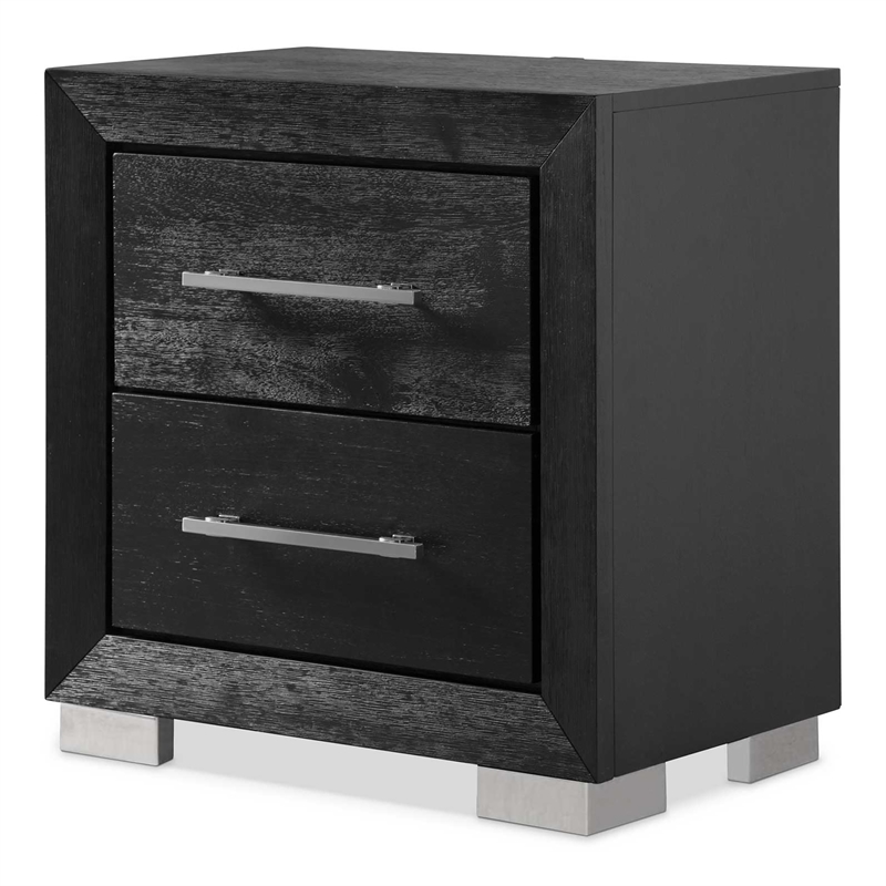 Furniture of America Lyle Solid Wood King 3-Piece Bedroom Set in Black