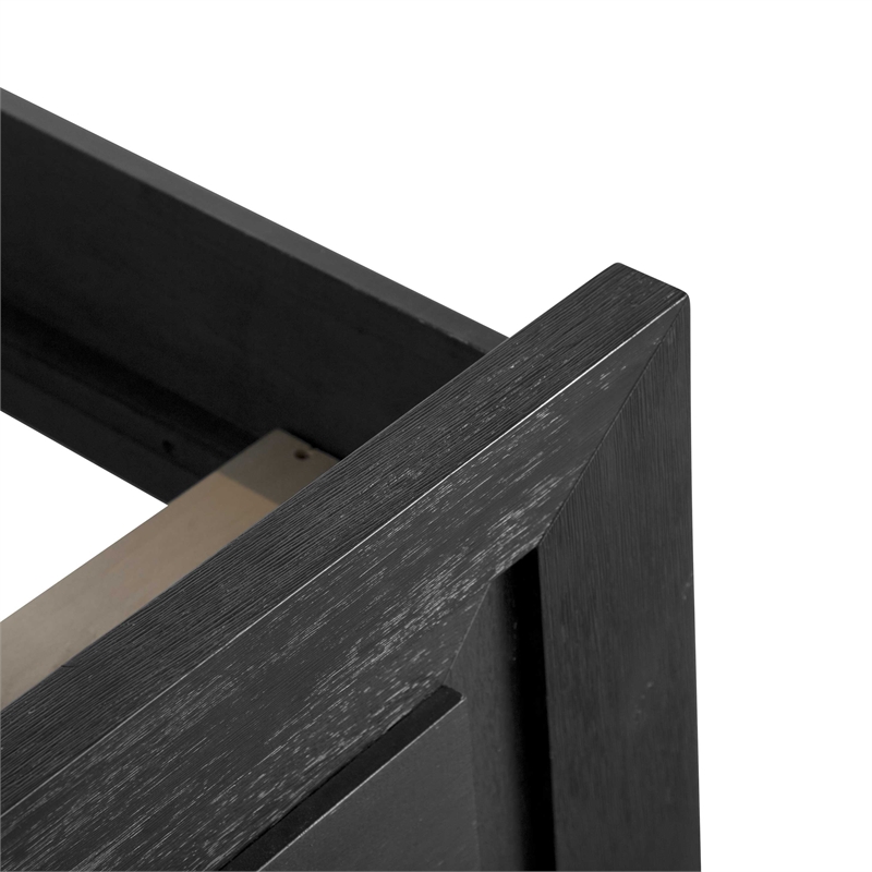 Furniture of America Lyle Solid Wood King 6-Piece Bedroom Set in Black