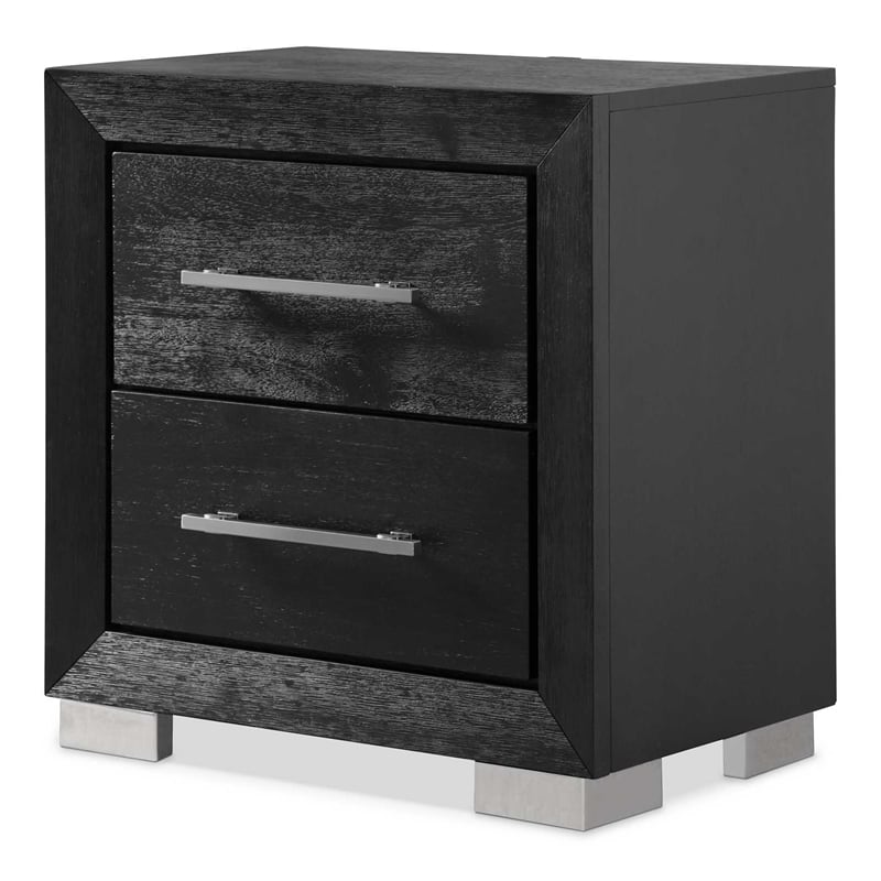 Furniture of America Lyle Solid Wood King 5-Piece Bedroom Set in Black