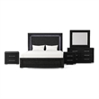 Furniture of America Lyle Solid Wood King 5-Piece Bedroom Set in Black