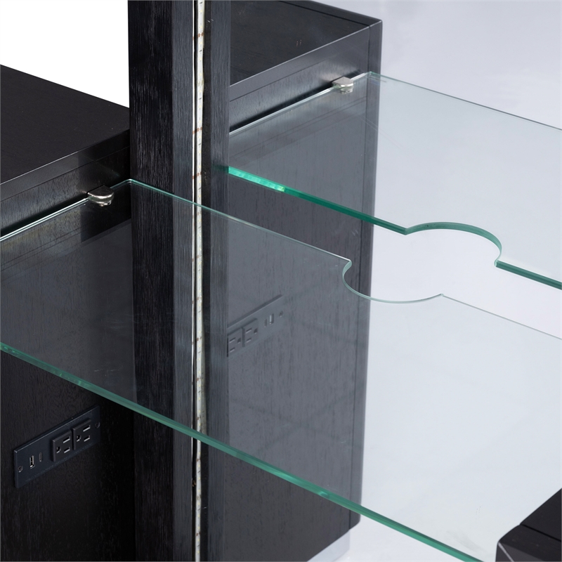 Furniture of America Lyle Solid Wood 2-Piece Vanity Set with Stool in Black