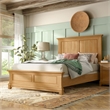 Furniture of America Yardley Solid Wood Panel Headboard Full Bed in Oak