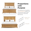 Furniture of America Yardley Solid Wood Panel Headboard Full Bed in Oak