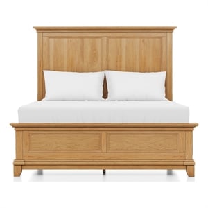 Furniture of America Yardley Solid Wood Panel Headboard Full Bed in Oak