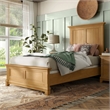 Furniture of America Yardley Solid Wood Panel Headboard Twin Bed in Oak