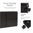 Furniture of America Nazaen Solid Wood Multi-Storage Server in Black