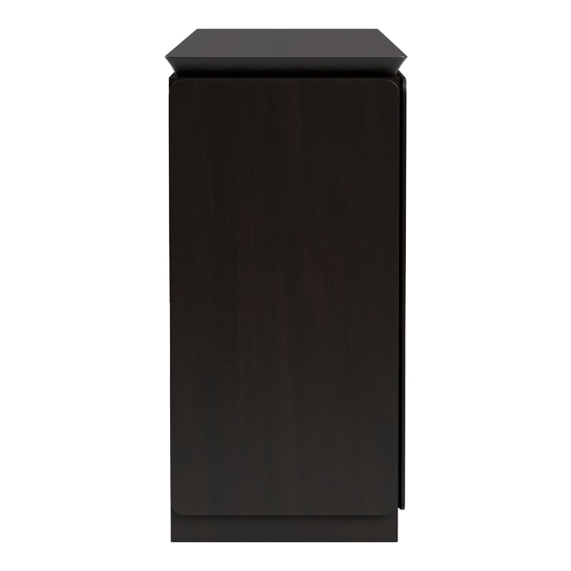 Furniture of America Nazaen Solid Wood Multi-Storage Server in Black