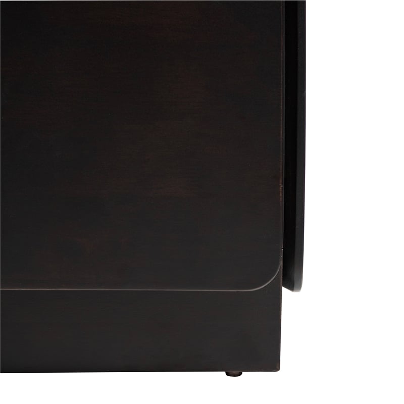 Furniture of America Nazaen Solid Wood Multi-Storage Server in Black