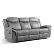 FOA Moya Faux Leather Warm Gray 2-Piece Manual Reclining Sofa Set