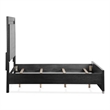 Furniture of America Lyle Solid Wood Queen Panel Bed with LED Headboard in Black