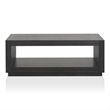 Furniture of America Mitta Solid Wood Storage Plinthe Base Coffee Table in Black