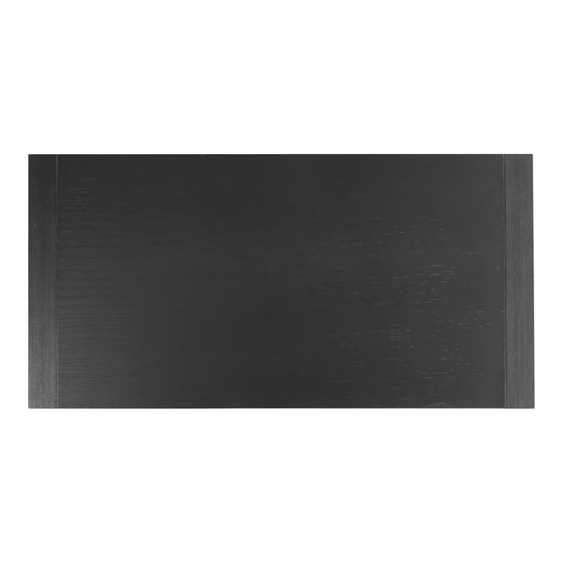 Furniture of America Mitta Solid Wood Storage Plinthe Base Coffee Table in Black
