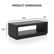Furniture of America Mitta Solid Wood Storage Plinthe Base Coffee Table in Black