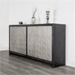 Furniture of America Meinter Solid Wood Wavy Embossed Pattern Server in Black