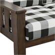 Furniture of America Gavik Wood Plaid Pattern 2-Piece Sofa Set in Dark Walnut