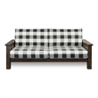 Furniture of America Gavik Wood Plaid Pattern 2-Piece Sofa Set in Dark Walnut