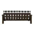 Furniture of America Gavik Wood Plaid Pattern 2-Piece Sofa Set in Dark Walnut