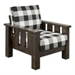 Furniture of America Gavik Wood Plaid Pattern 3-Piece Sofa Set in Dark Walnut