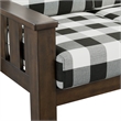 Furniture of America Gavik Wood Plaid Pattern 3-Piece Sofa Set in Dark Walnut
