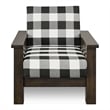 Furniture of America Gavik Wood Plaid Pattern 3-Piece Sofa Set in Dark Walnut