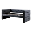 Furniture of America Elazar Wood Tufted Twin Daybed with Trundle in Gray