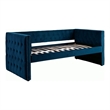 Furniture of America Elazar Wood Tufted Twin Daybed with Trundle in Navy