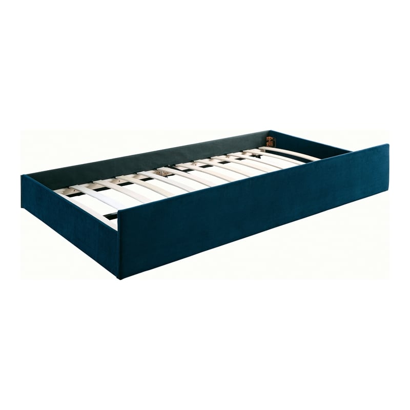 Furniture of America Elazar Wood Tufted Twin Daybed with Trundle in Navy