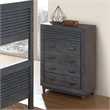 Furniture of America Waito Solid Wood 5-Drawer Chest in Brown