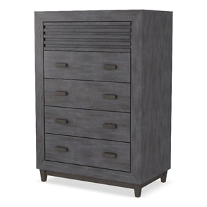 Furniture of America Waito Solid Wood 5-Drawer Chest in Brown