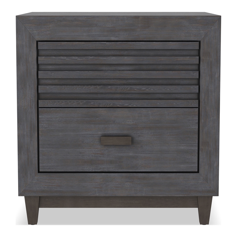 Furniture of America Waito Solid Wood 2-Drawer Nightstand in Brown