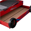 Furniture of America Redvers Wood Race Car Design Twin Kid Bed in Red